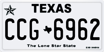 TX license plate CCG6962