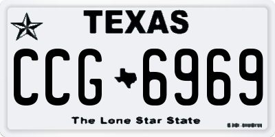 TX license plate CCG6969