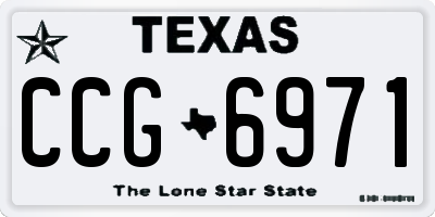 TX license plate CCG6971