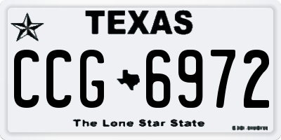 TX license plate CCG6972