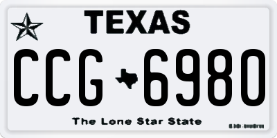 TX license plate CCG6980