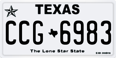 TX license plate CCG6983