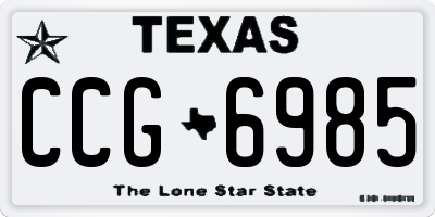 TX license plate CCG6985