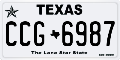 TX license plate CCG6987