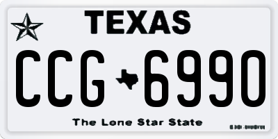 TX license plate CCG6990