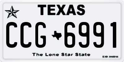 TX license plate CCG6991