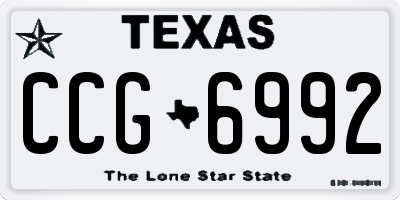TX license plate CCG6992