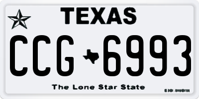 TX license plate CCG6993