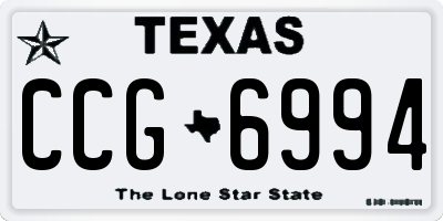 TX license plate CCG6994