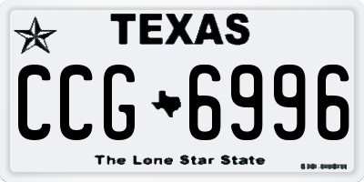 TX license plate CCG6996