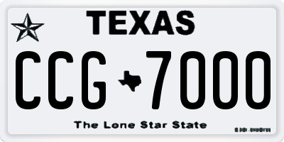 TX license plate CCG7000