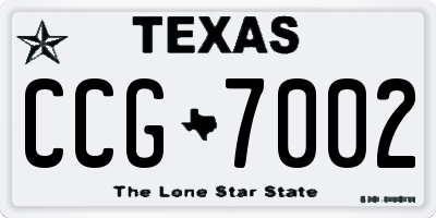 TX license plate CCG7002