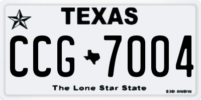 TX license plate CCG7004
