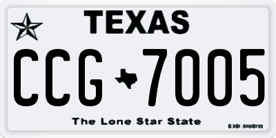 TX license plate CCG7005