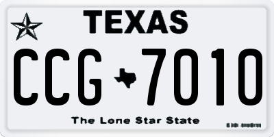 TX license plate CCG7010