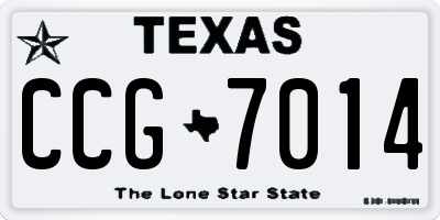 TX license plate CCG7014