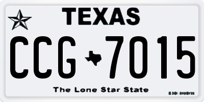 TX license plate CCG7015