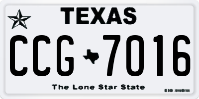 TX license plate CCG7016