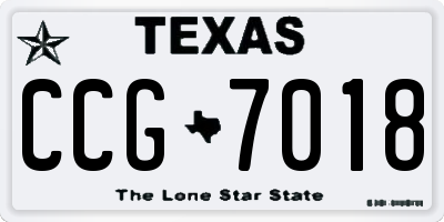 TX license plate CCG7018