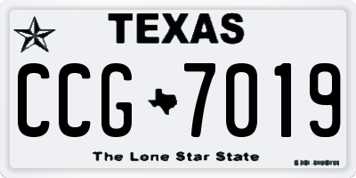 TX license plate CCG7019