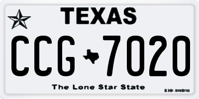 TX license plate CCG7020