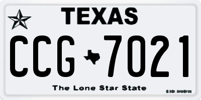 TX license plate CCG7021