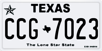 TX license plate CCG7023