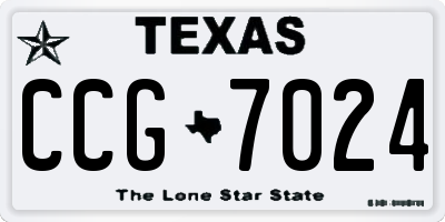 TX license plate CCG7024