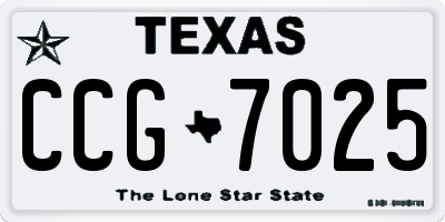 TX license plate CCG7025