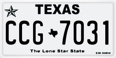 TX license plate CCG7031