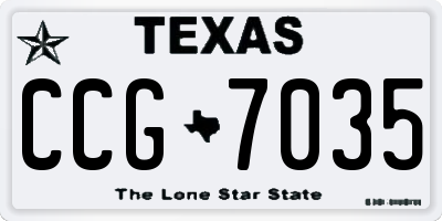 TX license plate CCG7035