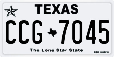 TX license plate CCG7045