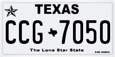 TX license plate CCG7050