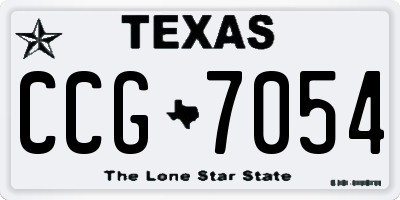 TX license plate CCG7054