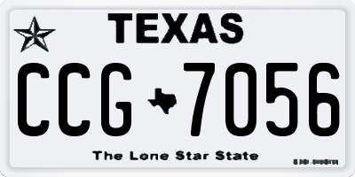 TX license plate CCG7056