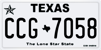 TX license plate CCG7058