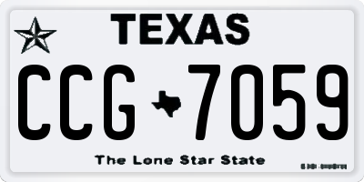 TX license plate CCG7059