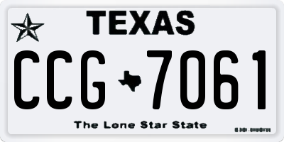 TX license plate CCG7061