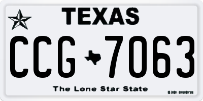 TX license plate CCG7063