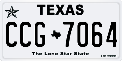 TX license plate CCG7064