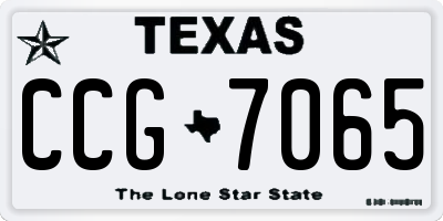 TX license plate CCG7065