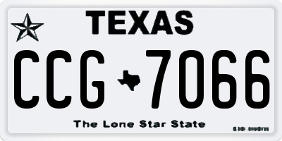 TX license plate CCG7066