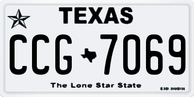 TX license plate CCG7069