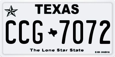 TX license plate CCG7072