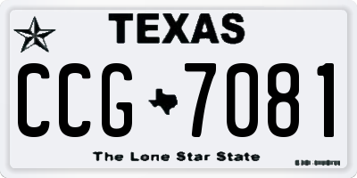 TX license plate CCG7081