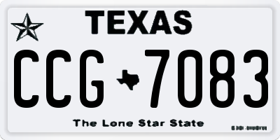 TX license plate CCG7083