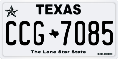 TX license plate CCG7085