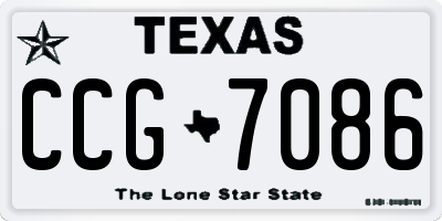TX license plate CCG7086