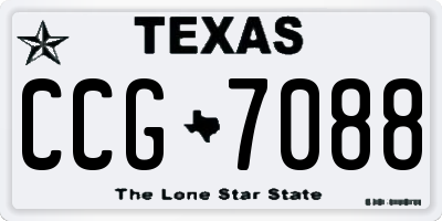 TX license plate CCG7088