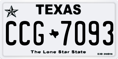 TX license plate CCG7093